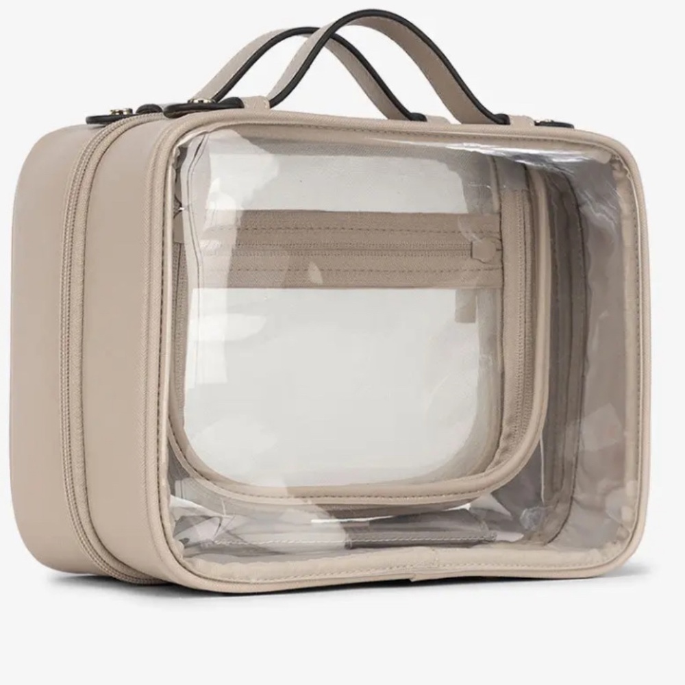 CALPAK Mini Clear Cosmetics Case Stone 8" x 6" x 4"
